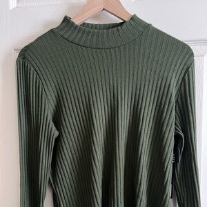 Liverpool Olive Ribbed Long Sleeve Top